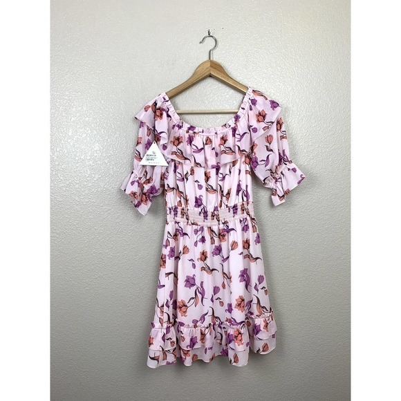 Lost + Wander Garden Of Delight Mini Dress Small S Floral Pink - Picture 2 of 6